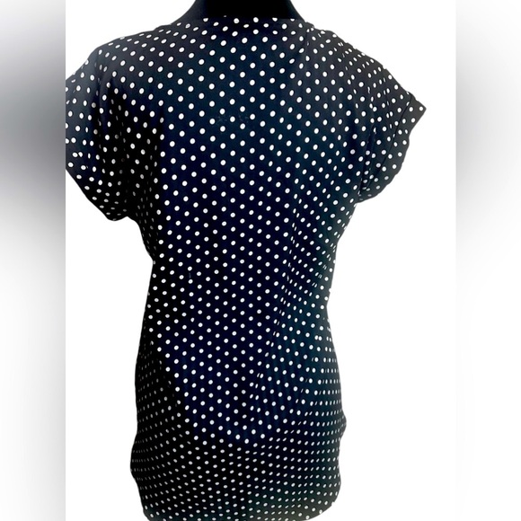 Brand: Express, size: S, silk blouse, color: black with white polka dots. - Picture 11 of 11
